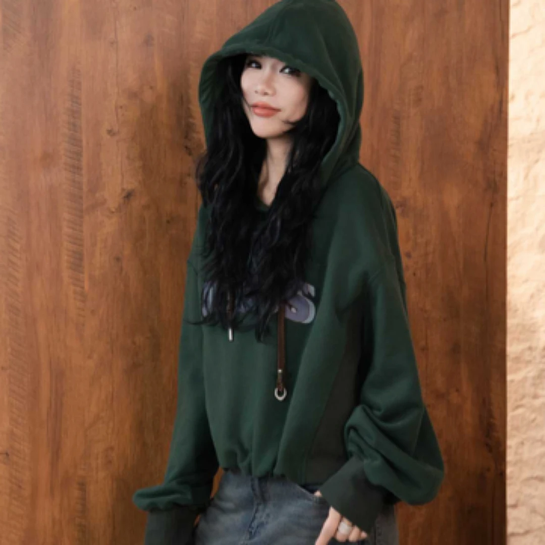 Free&Simple-‘一抹绿茶’早秋款时尚极简韩系感连帽卫衣-251091