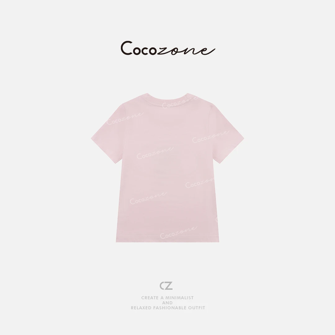 COCO ZONE 刘一一 "宝莉粉"100棉圆领多巴胺配色T恤CD1A1015