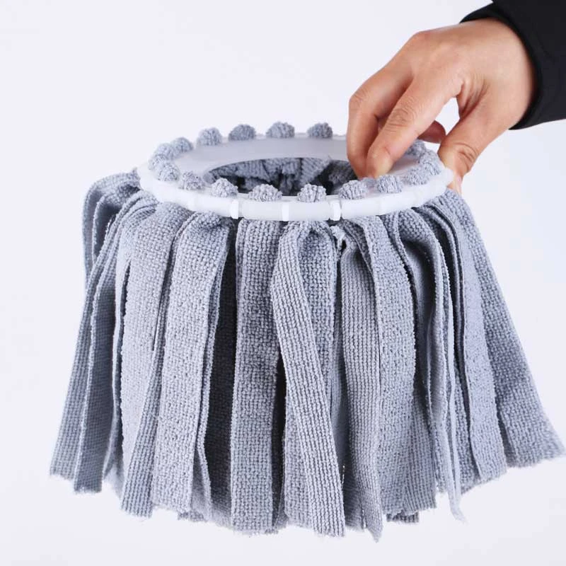 拖布头旋转拖把替换头墩布圆形毛巾布家用头拖布替换布