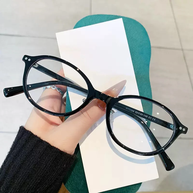 6号大版书呆子风加高鼻托椭圆小框高级感眼镜可选度数文艺风黑框