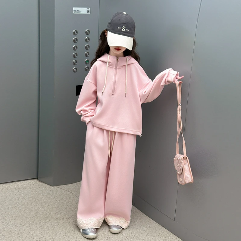 女童套装春秋款2025新款洋气时髦儿童春装外套卫裤运动开春两件套
