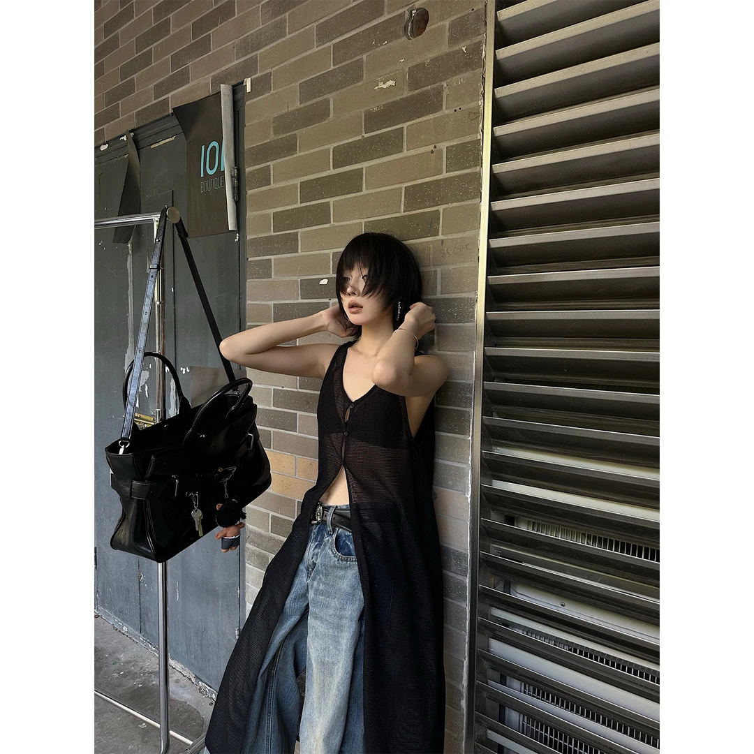 嘉仪【30%微飒】网眼开衫