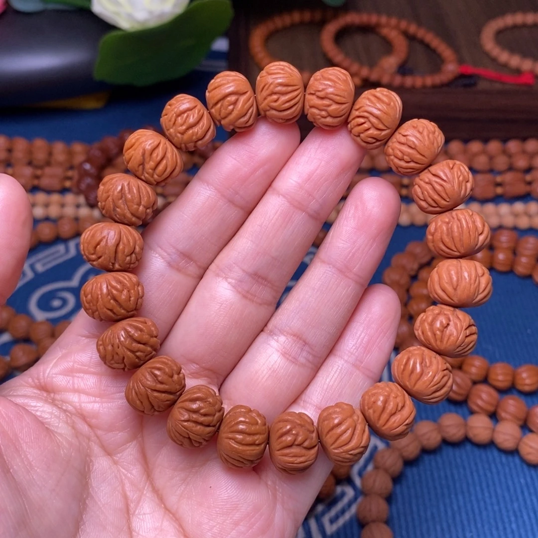桃核手串13mm野生凤羽聚宝盆手串