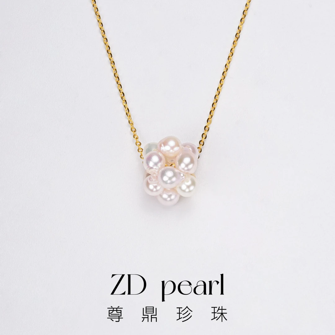 【鸭鸭】尊鼎珍珠-S925银海水珍珠akoya混彩吊坠+珠径3-4mm