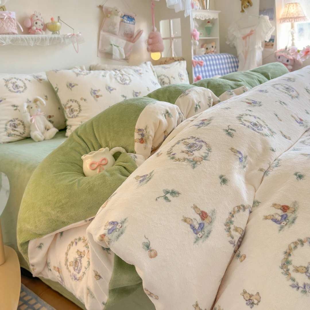 2026新款加厚高克重保暖可爱系牛奶绒床品套件系列