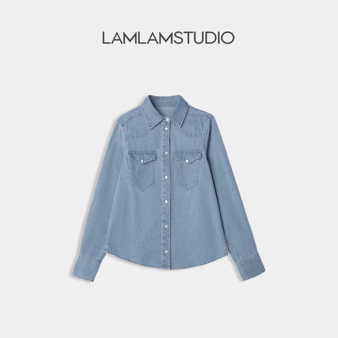 LAMLAM 张一琳“高阶时髦”衬衣长袖牛仔时尚休闲L251081N