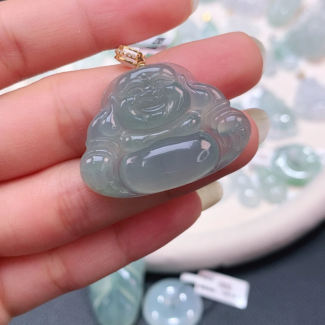 翡翠18K金镶嵌颈饰24-35-5.3