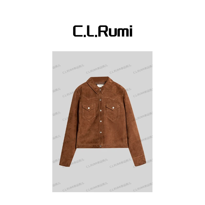 【rumi小店】高定 轻奢气质百搭复古绵羊皮皮衣女外套4902wt