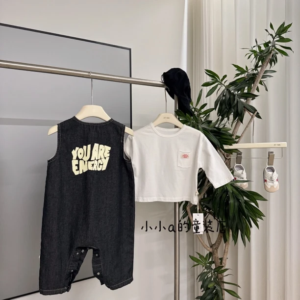 春秋男女宝宝宽松洋气婴幼儿无袖背带裤外出哈衣爬服长袖衫