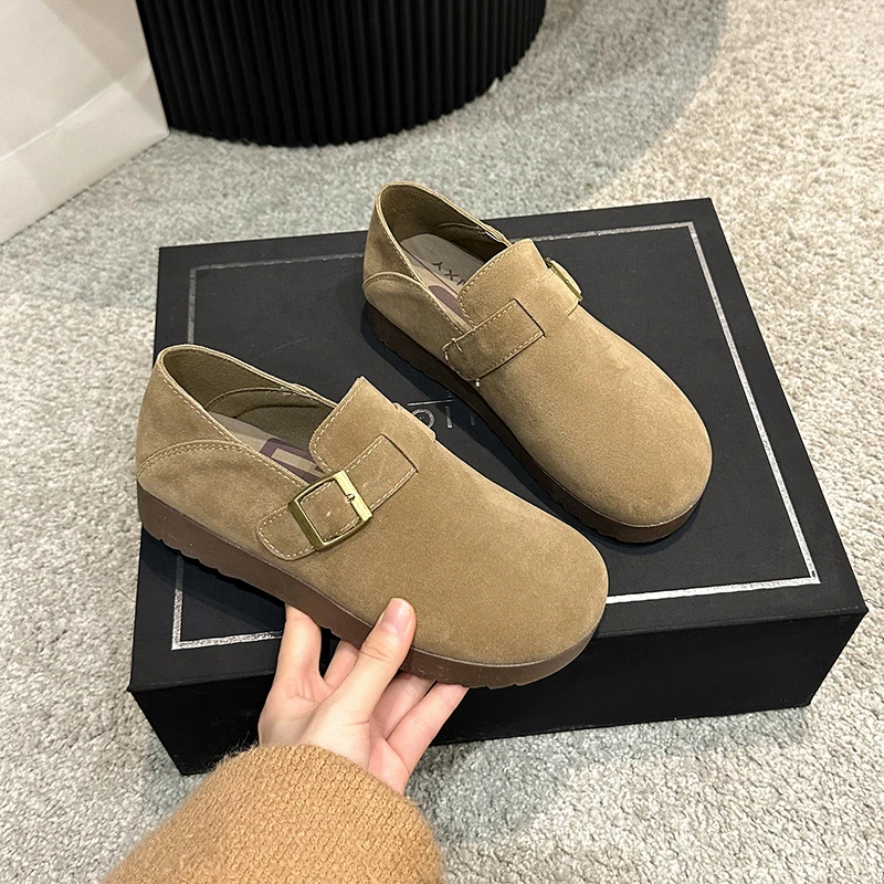 勃肯鞋女全包2025年春季新款百搭浅口一脚蹬两穿单鞋懒人