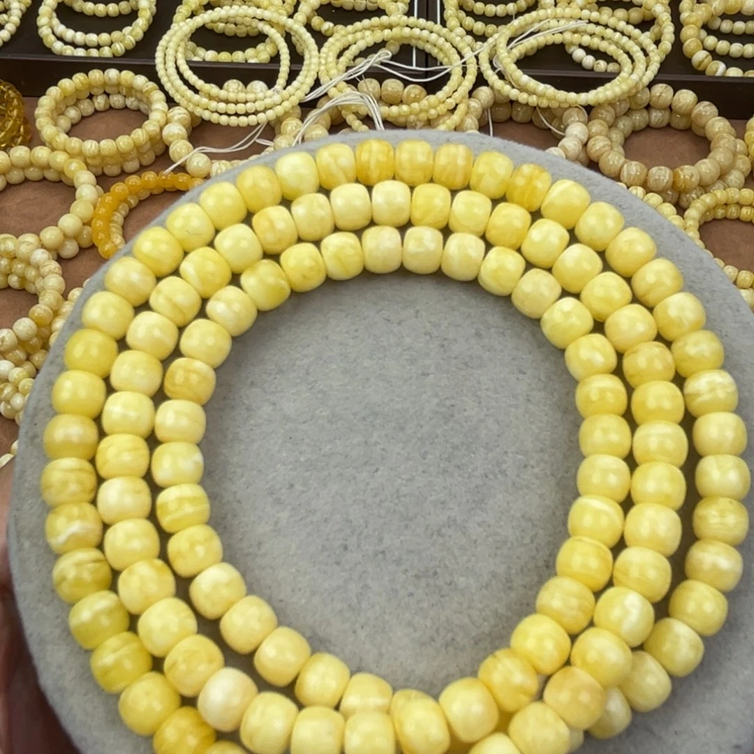 蜜蜡未镶嵌颈饰纯天然俄料白花虎皮7.5*6.5