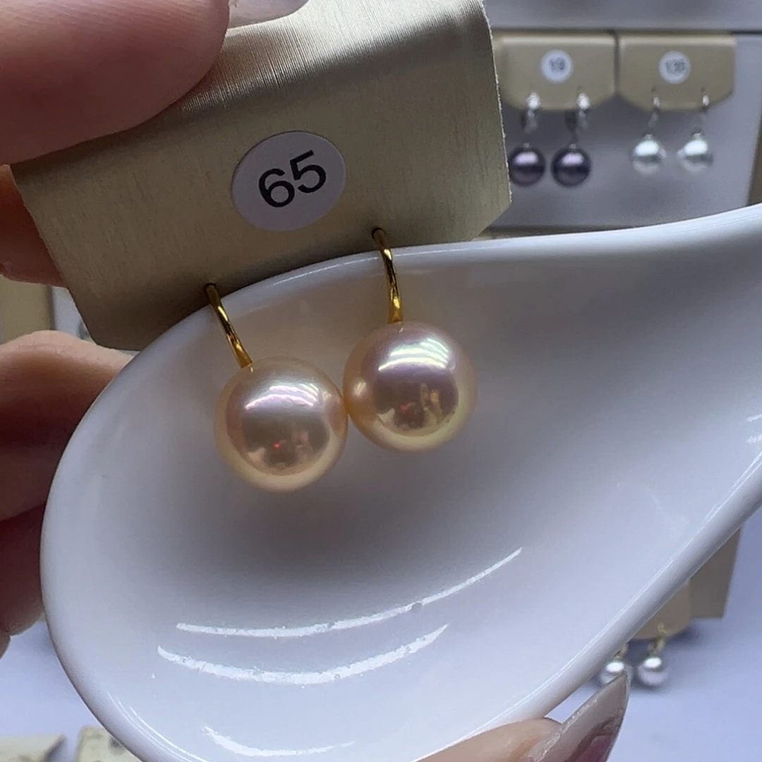 淡水珍珠银S925镶嵌耳饰