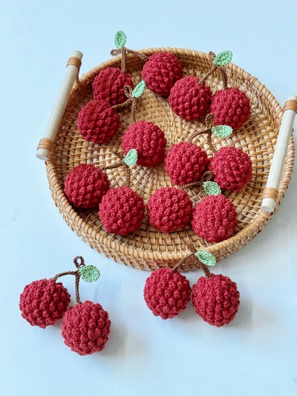 丹霞手作 荔枝挂件成品包挂钥匙挂件