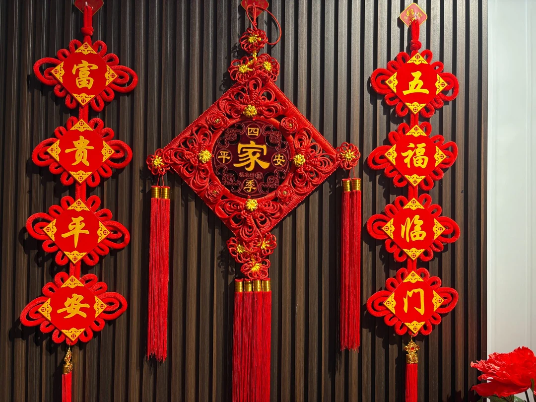 大号方形中国结客厅电视背景墙吉祥装饰2025新款