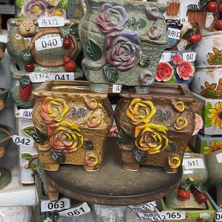 紫砂花盆粗陶材质多肉花盆