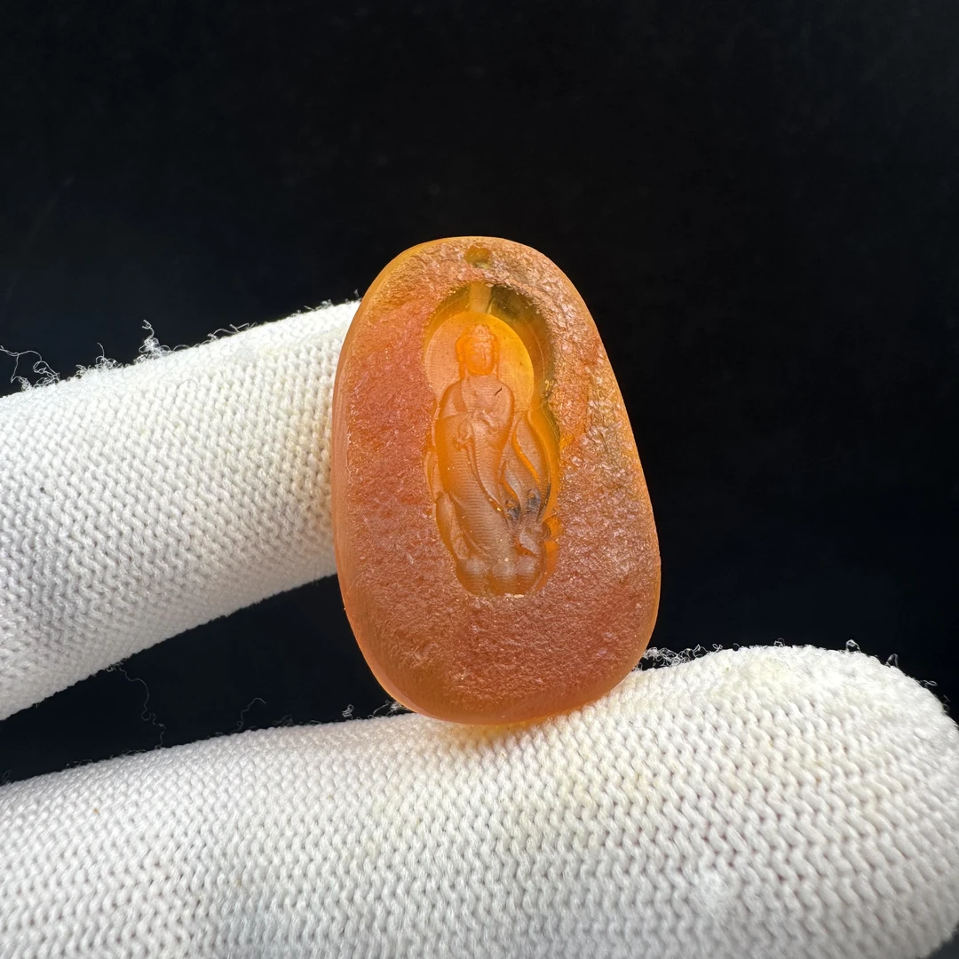 D3339【瑕疵】天然原矿蜜蜡 雕刻牌20*33*5.7mm支持复检假一罚十