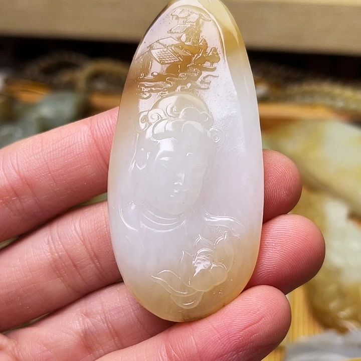 和田玉未镶嵌吊坠(不含链)