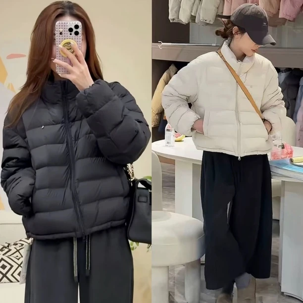韩系短款立领排骨羽绒服女装2025年冬季时尚超好看保暖面包服上衣