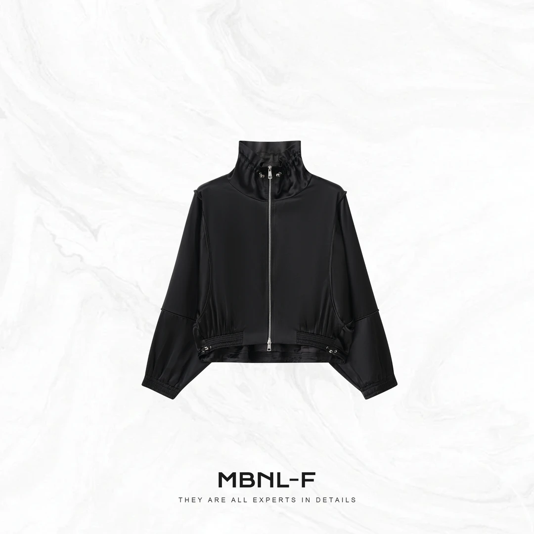 MBNL-F 2025S/S新品 高级感花苞领醋酸夹克外套 秦磊JN-WT606