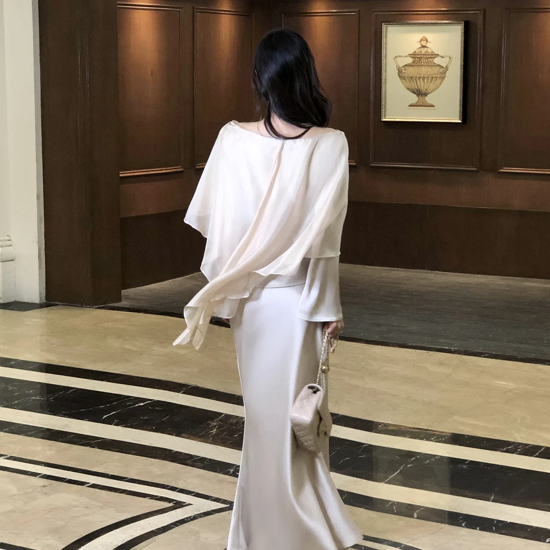 【情天恨海】 设计款小众轻奢优雅披肩套装ZX024301