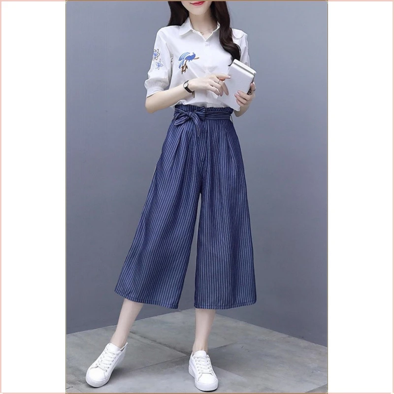 御姐气质女神范阔腿裤套装2025年新款夏季时尚洋气减龄时髦简约潮