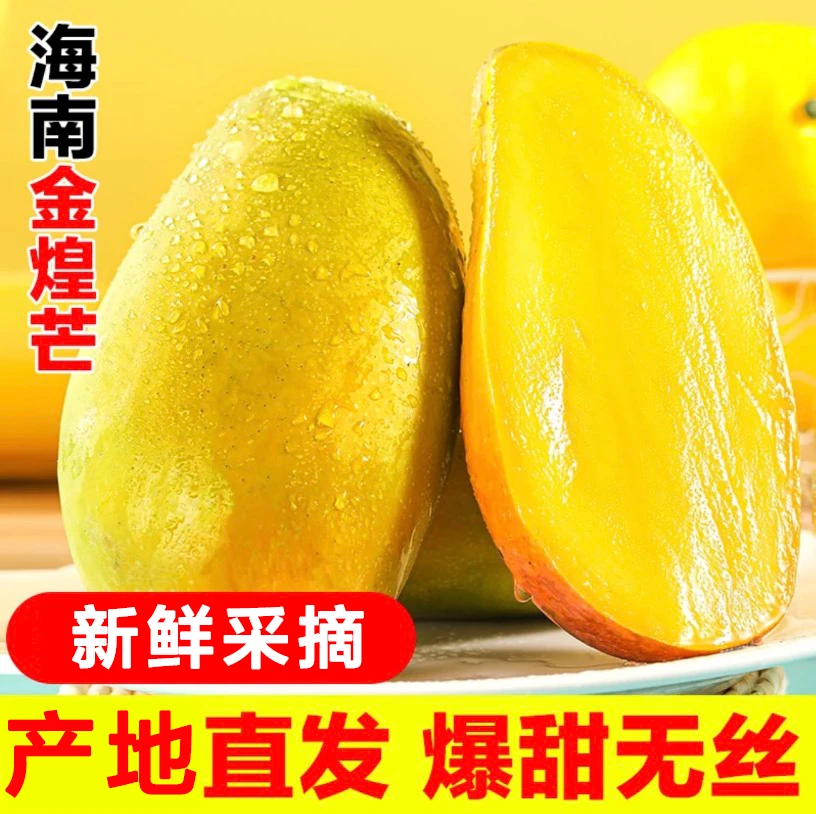 海南金煌芒皮薄肉厚(催熟变软)4.5斤5-11个单果约200+坏果包