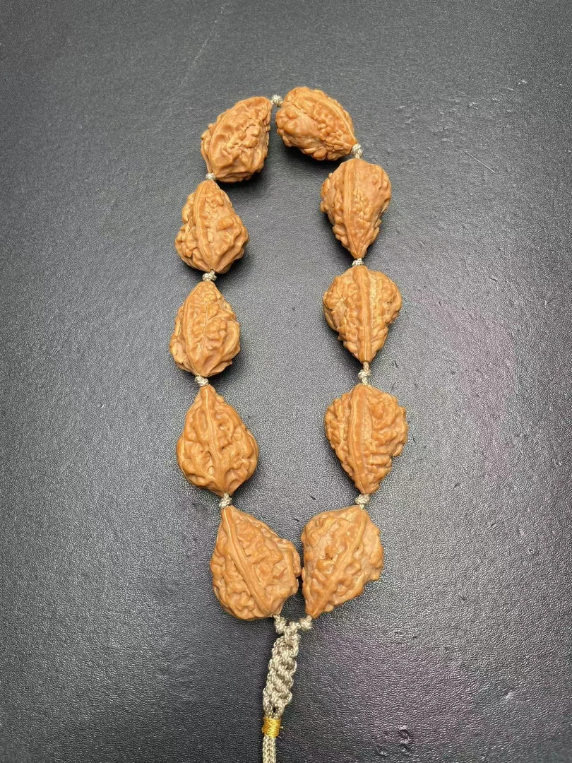 原皮原色麒麟金蟾角文玩小核桃手串
