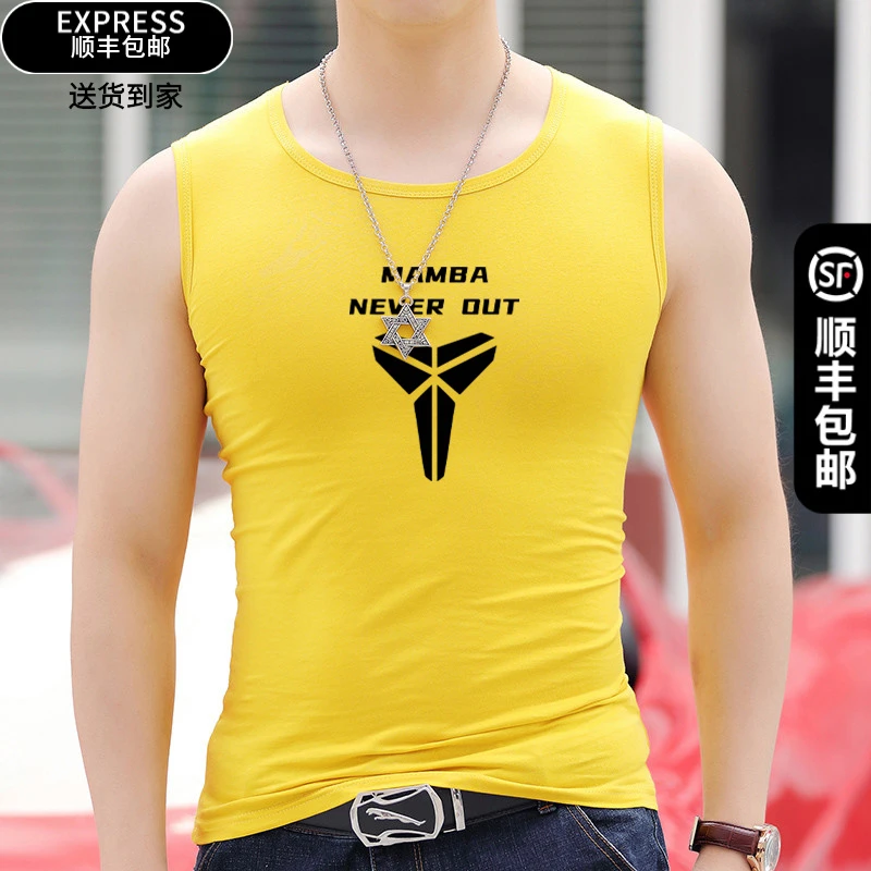 透气打底汗衫青年运动健身上衣新款舒适薄款宽肩背心男士夏季大码