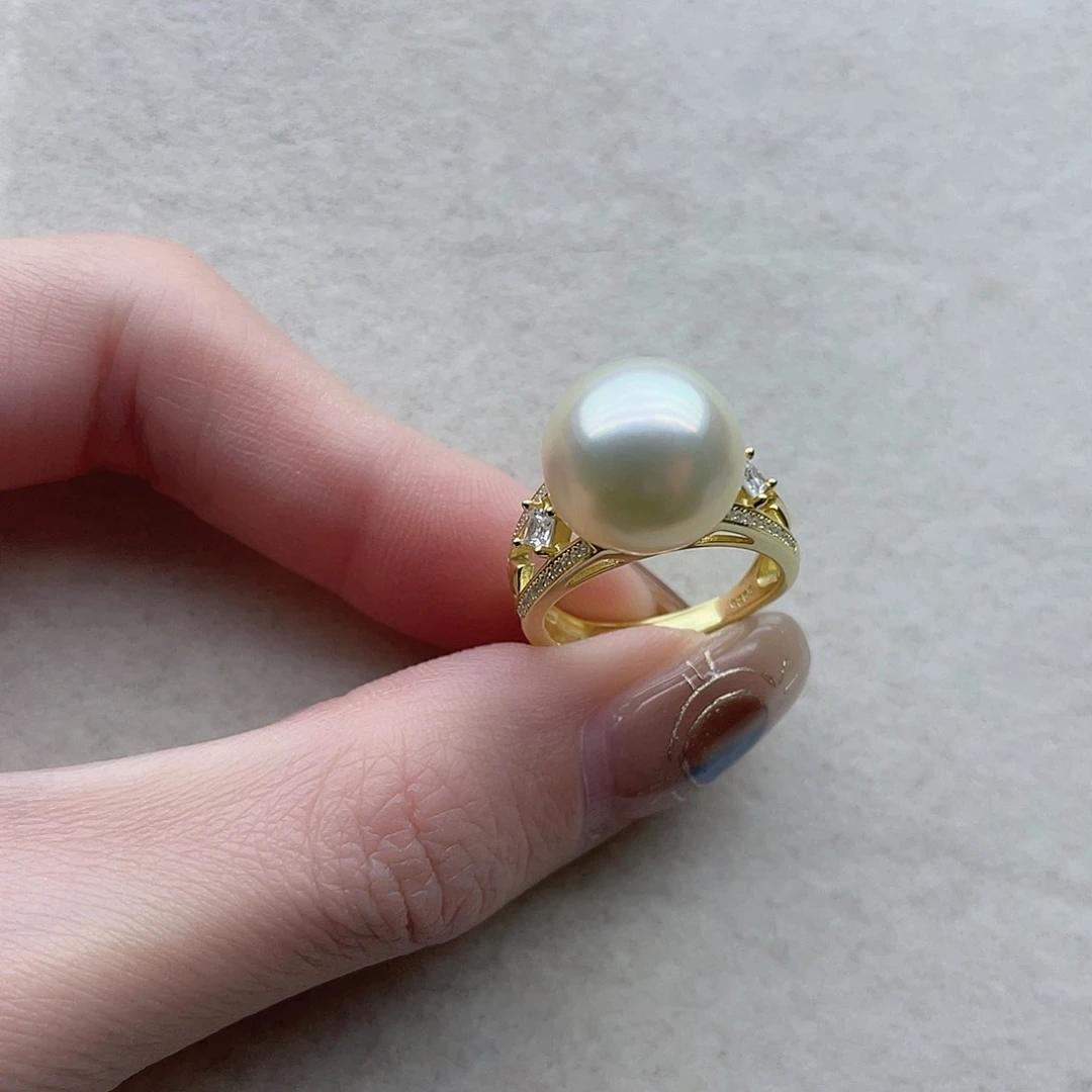 海水珍珠银S925镶嵌戒指48