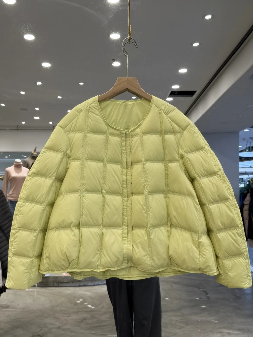 2025简约高品质羽绒服女韩系圆领宽松气质百搭洋气保暖白鸭绒外套