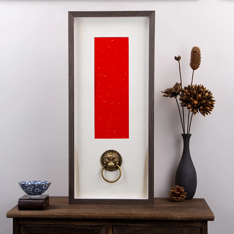 实木书法立体空白相框中空1.5cm大号横幅字画装裱相框定制宣卡纸