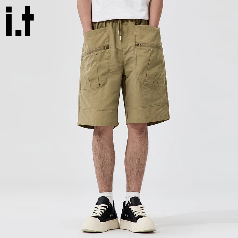 i.t:CHOCOOLATE冰丝工装短裤男2025夏季薄款宽松直筒休闲五分裤子