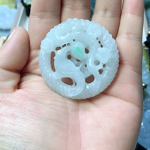 翡翠颈饰未镶嵌天然缅甸翡翠a货