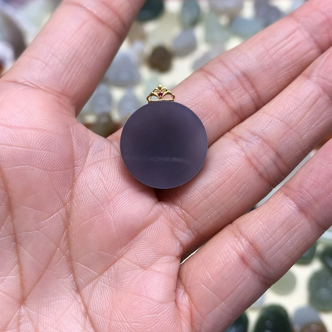 和田玉18K金镶嵌颈饰?****?