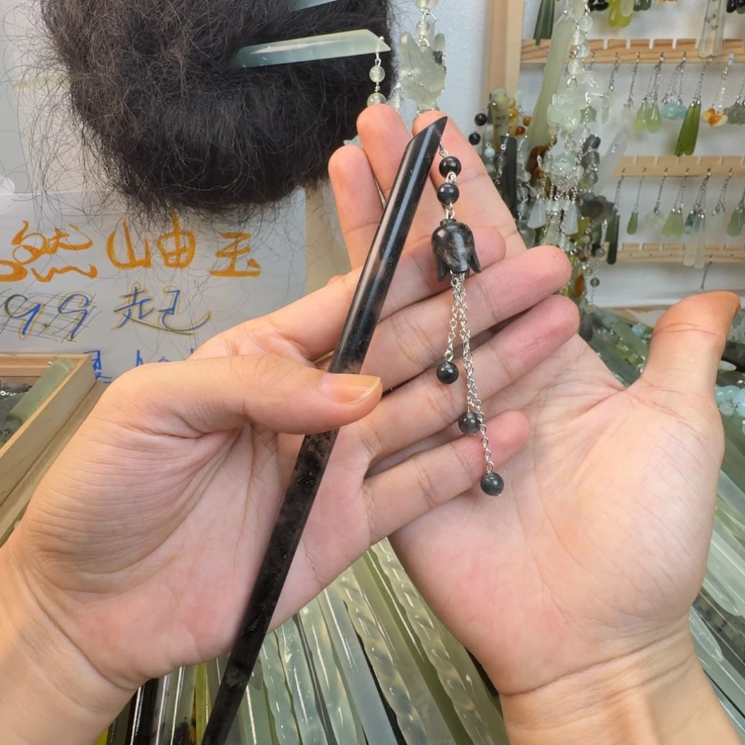 蛇纹石玉合金发饰