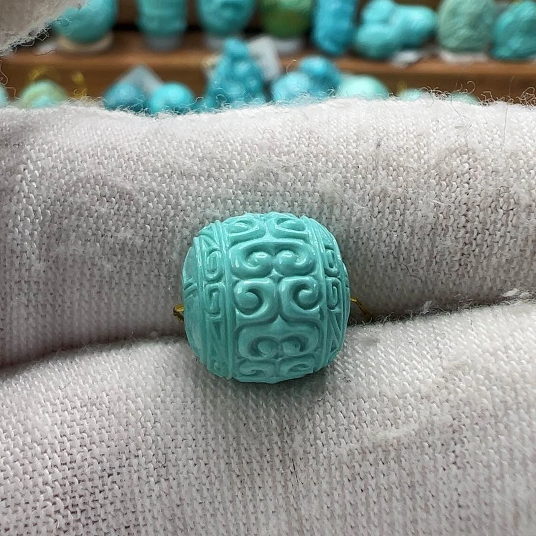 绿松石回纹珠 未镶嵌