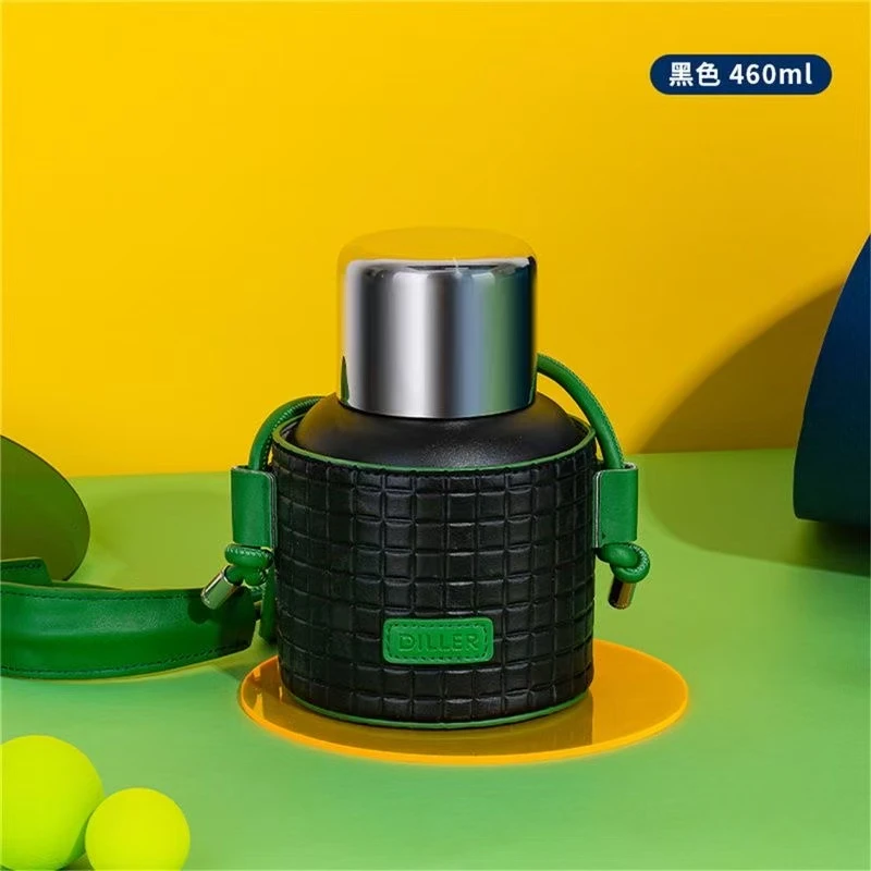 持久保冷保热316不锈钢内胆 pp材质内塞墩墩杯460ml+华夫格杯套