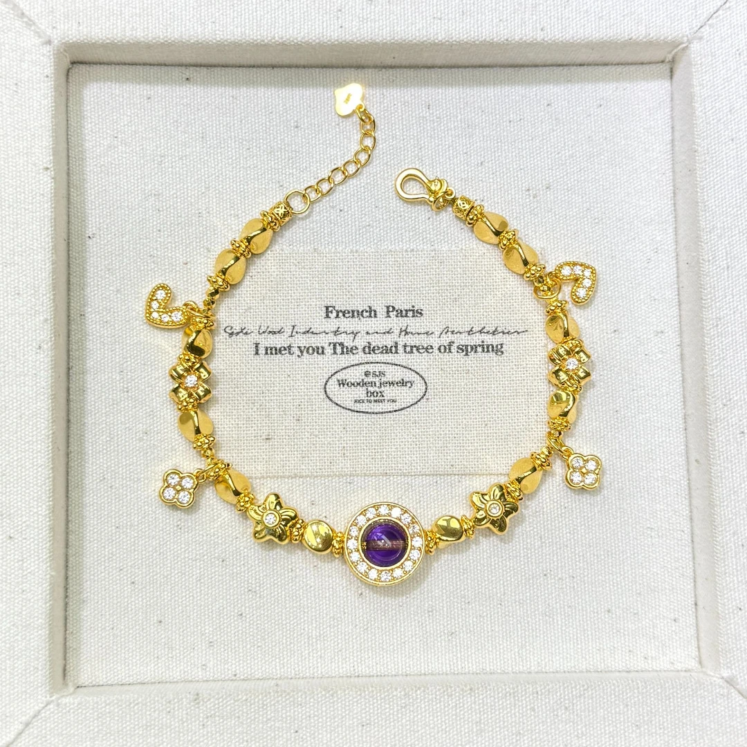 足金999紫霞仙子花丝手链 C2364001