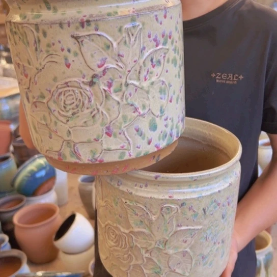 紫砂花盆高20口20—————-