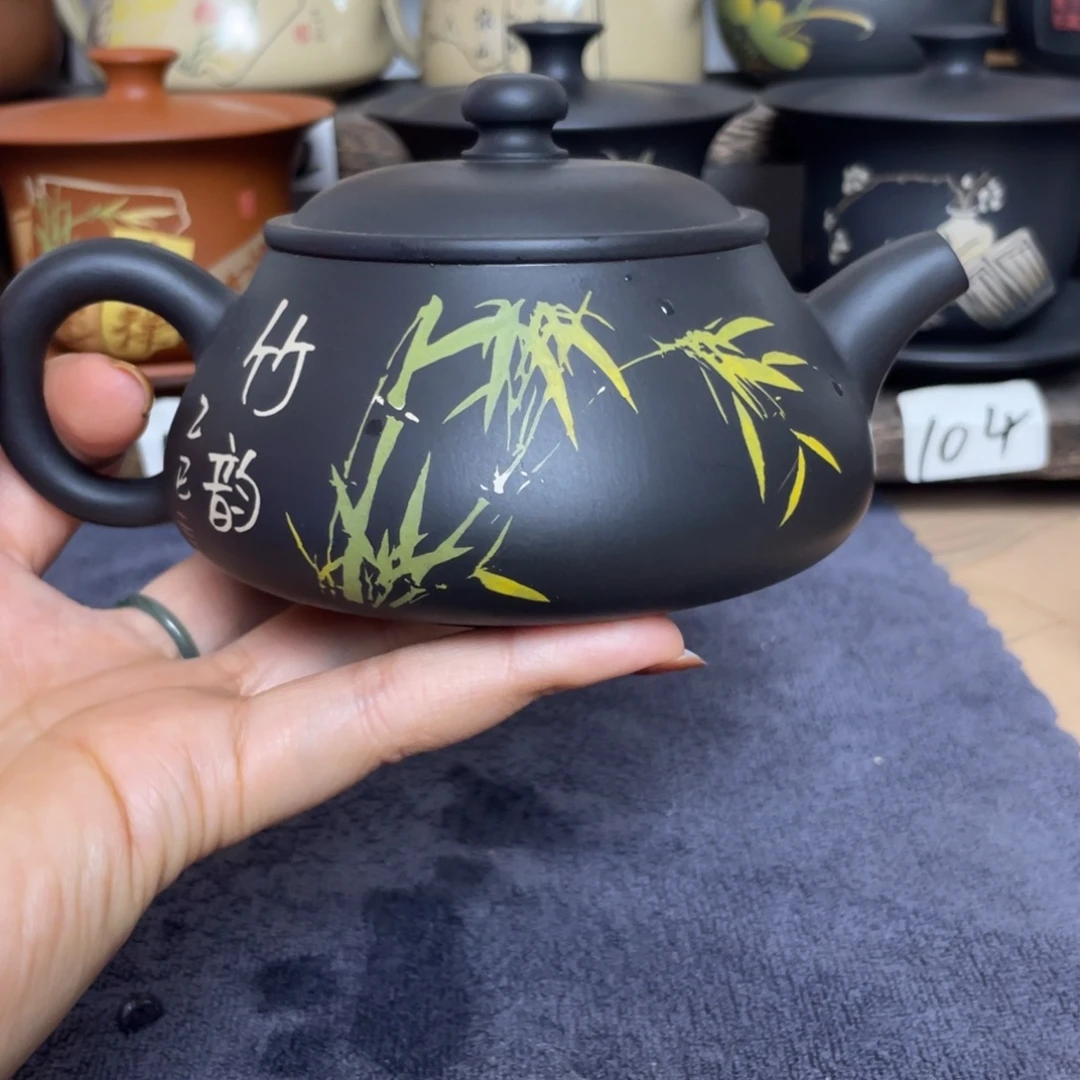 *****壶彩填竹子明炉一壶六杯