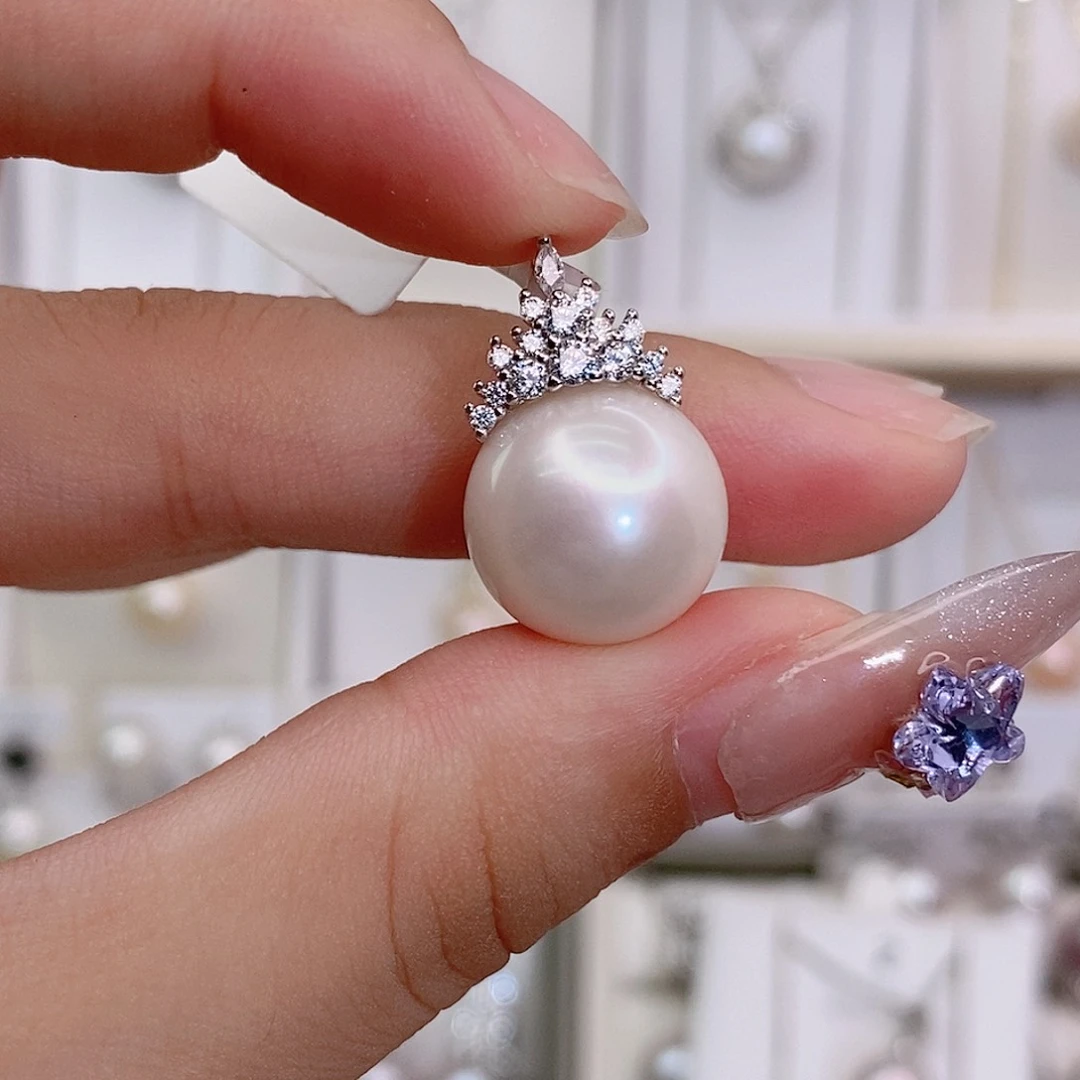 煊***姥淡水珍珠银S925镶嵌吊坠(赠链)13➕