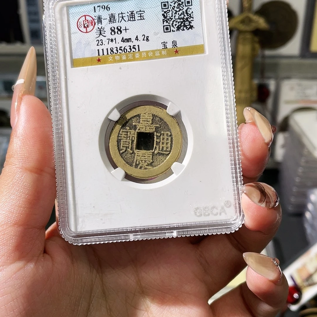 阿***）铜夏夏，嘉庆通宝背yb，评级码5480