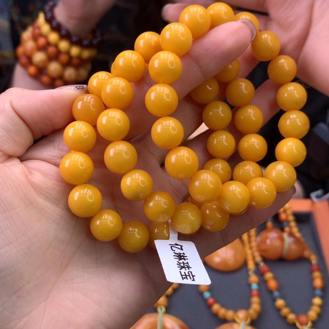 蜜蜡手串未镶嵌多样性发一