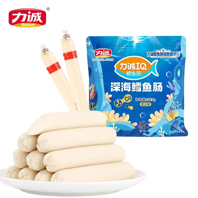 晋江特产力诚儿童深海鳕鱼肠火腿肠323g肉肠休闲零食小香肠