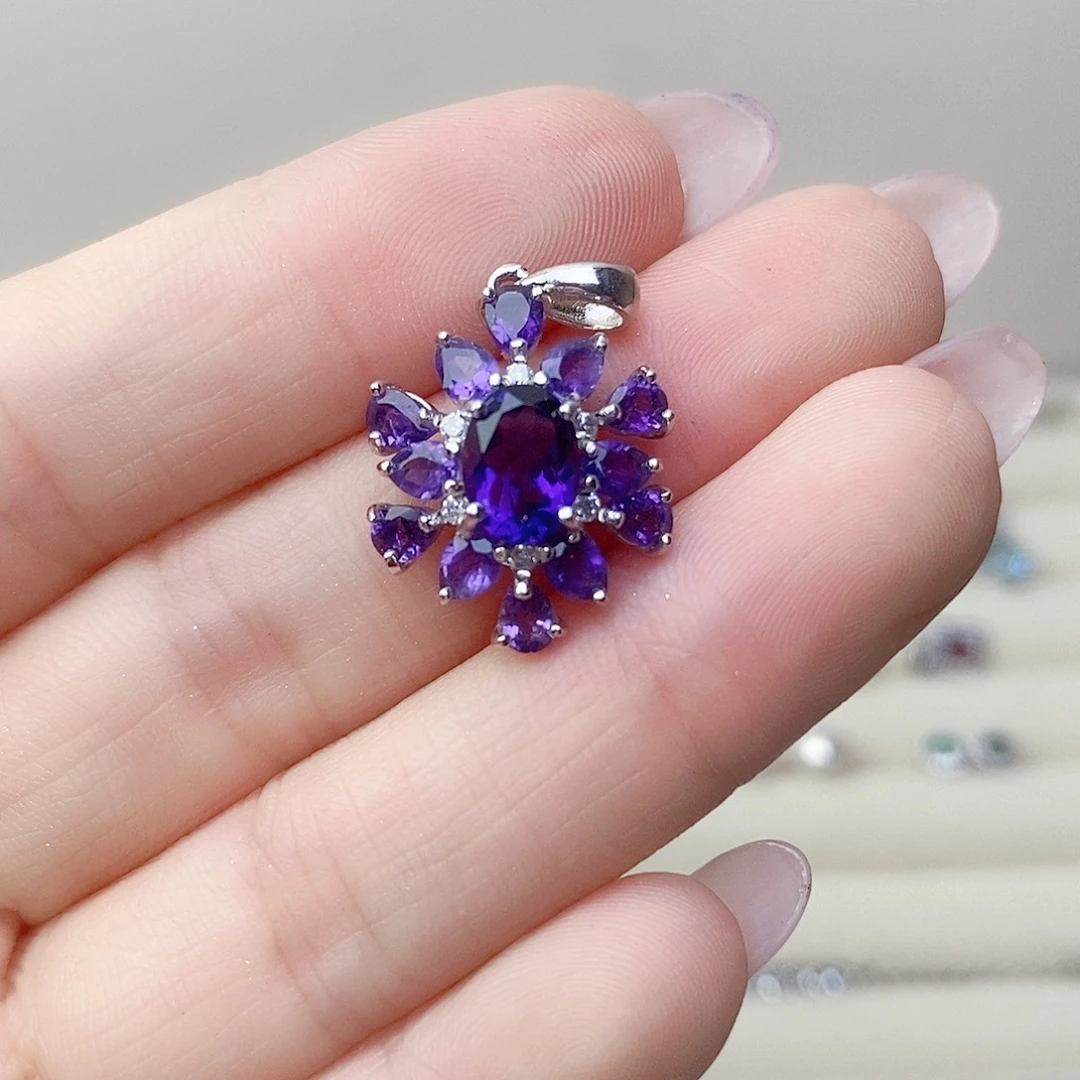 银S925镶嵌颈饰水晶孤品