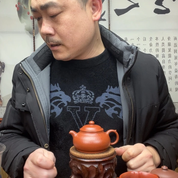 茶壶紫砂今****C原矿朱泥全手工华颖140毫升