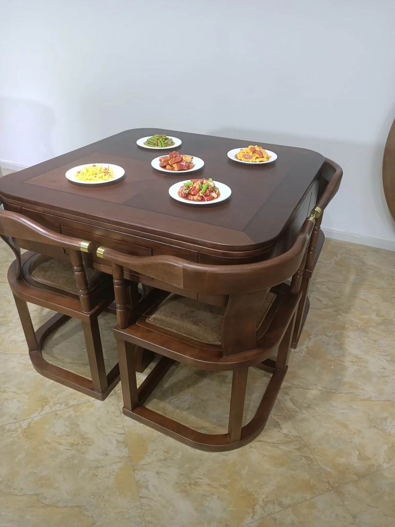 多功餐桌，多功能方桌，多功能圆桌，自动理牌桌，可收纳餐桌椅，方桌。