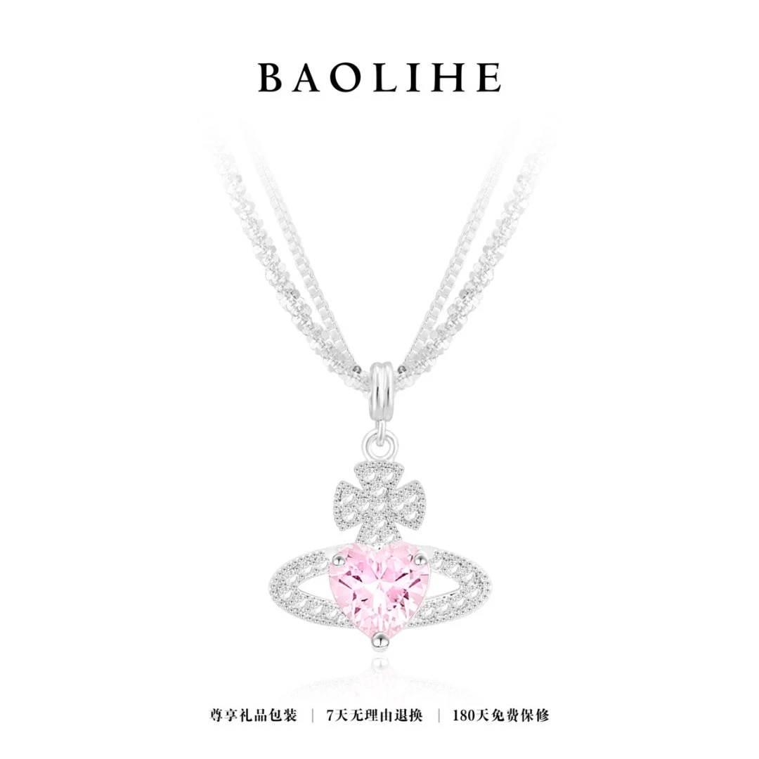 镀K金（新）浆果粉 行星系列 甜酷项链X7701