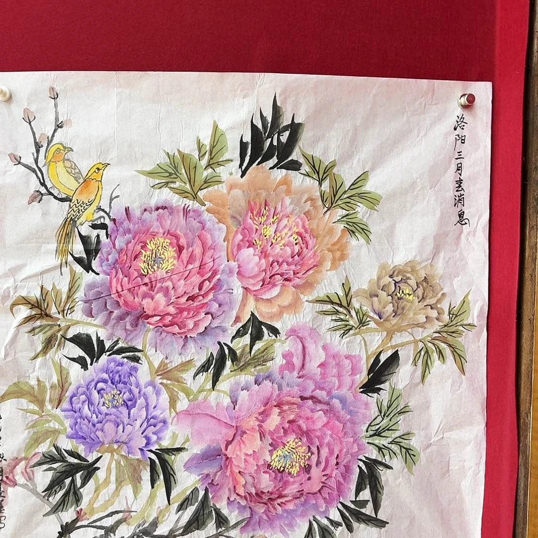 国画四尺斗方手绘作品