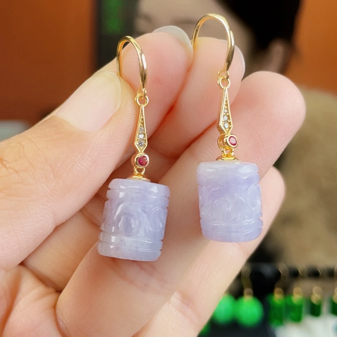 翡翠银S925镶嵌耳饰